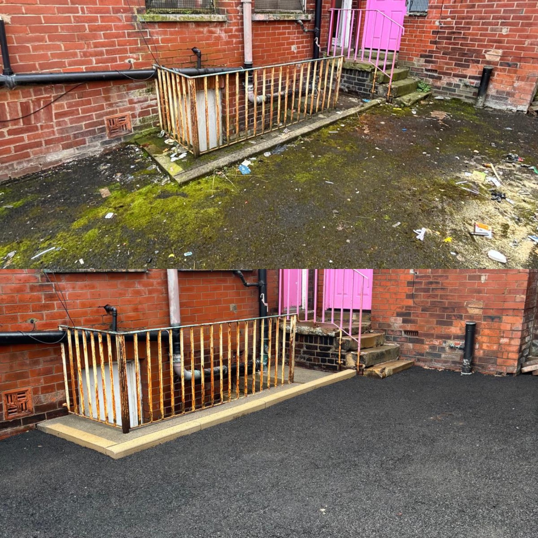Rear yard cleared and cleaned to tarmac